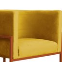 Ver imagem 5 de Poltrona Decorativa Luana Veludo Mostarde Base Bronze - Fm
