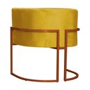 Ver imagem 4 de Poltrona Decorativa Luana Veludo Mostarde Base Bronze - Fm