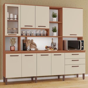 Armário de Cozinha Diana 100% Mdf Tuboarte 8 Portas e 3 Gavetas