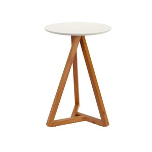 Mesa Lateral Off White com Amêndoa Classic Tebarrot Móveis