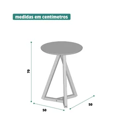Mesa Lateral Off White com Amêndoa Classic Tebarrot Móveis - 3