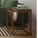 Ver imagem 2 de Mesa Lateral Supreme com Revisteiro Preto com Amêndoa - Tebarrot Móveis