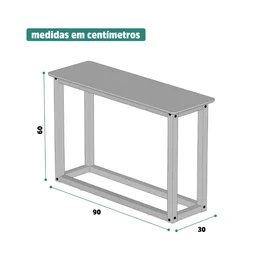 Mesa de Apoio Off White com Amêndoa Supreme Tebarrot Móveis - 3