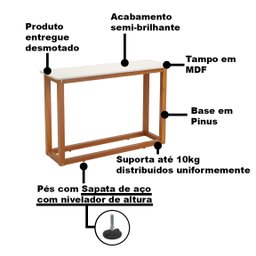 Mesa de Apoio Off White com Amêndoa Supreme Tebarrot Móveis - 4