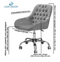 Ver imagem 4 de Cadeira Poltrona Decorativa Rodinhas Regulagem Altura Alice Veludo Azul Marinho
