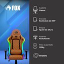 Ver imagem 6 de Cadeira Gamer Fox Racer Rgb com Iluminação Led Marrom Ut-c1583l