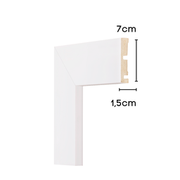Guarnição Poliestireno 7cm Branco Liso 2,40 metros 5745 - 2