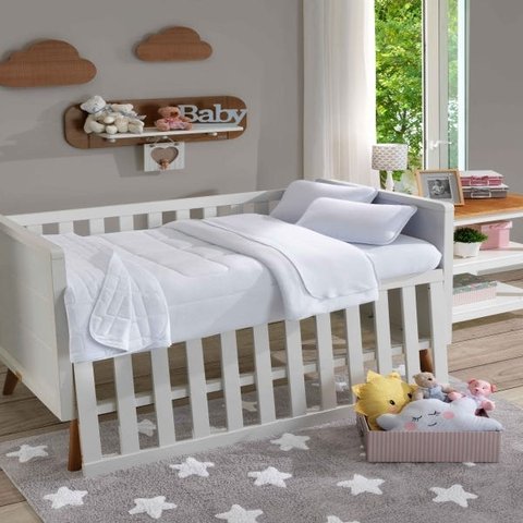 Jogo de Lençol para Berço Soft Baby Liso 2 Peças Branco-sbx Têxtil