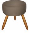 Ver imagem 1 de Puff Decorativo Banqueta Dóris Redondo Suede Cappuccino