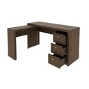 Ver mais imagens de Escrivaninha Mesa Escritório em L com Me4101 3 Gavetas 136cm Nogal