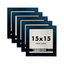 Ver imagem 1 de Kit 5 Molduras 15x15cm com Vidro e Fundo Imagem Decorativa Quadro Decor Quarto Sala Cor:preto