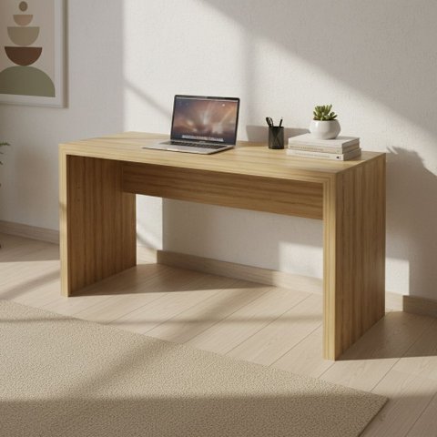 Escrivaninha Mesa Escritório ME4135 127cm Amêndoa Marrom
