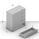 Ver imagem 3 de Cômoda Organizadora 90cm com 5 Gavetas 240822 Linha Porto Politorno