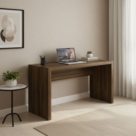 Escrivaninha Mesa Escritório ME4135 127cm Nogal Marrom