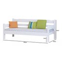 Ver imagem 3 de Sofá Cama 03 Lugares Madeira Maciça Reforçada Branco com Colchão D28 Nemargi