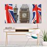 Quadro Decorativo Bandeira Londres Big Ben De Fundo - 1