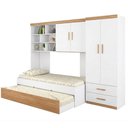 Ver imagem 1 de Quarto Infantil Chiara 4 Portas 2 Gavetas MDP Branco Carvalho Phoenix Baby