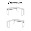 Ver imagem 7 de Mesa L Escritório Industrial 1,50m X 0,70m Pés Metal F5 Cor:branco