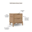 Ver imagem 4 de Mesa de Cabeceira 2 Gavetas em Madeira Maciça Nest Marrom