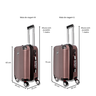 Kit Mala de Viagem Rígida de Fibra Rodinhas 360º 5 Peças:rosê - 7