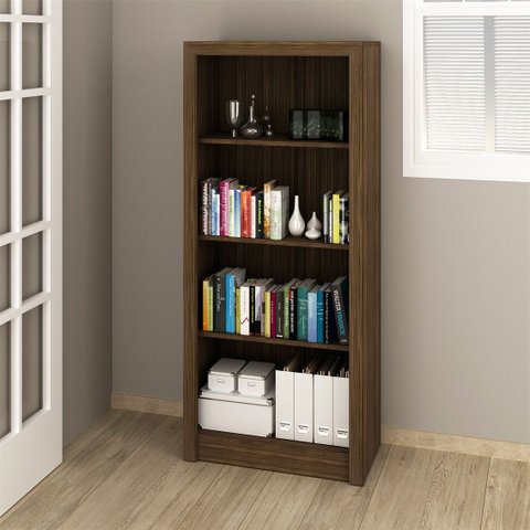 Estante de Livros 60CMX138CM 3 Prateleiras Me 4137 Marrom