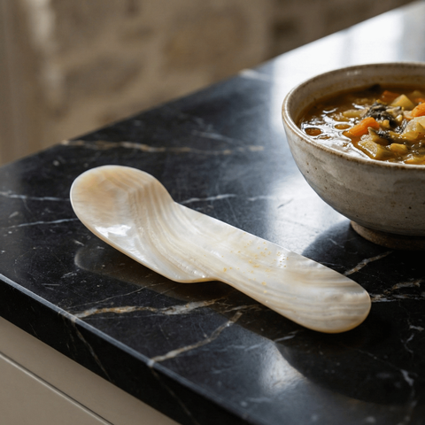 Colher de Madrepérola Besha 17cm X 4cm - Utensílio de Luxo Gourmet