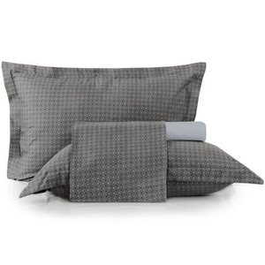 Jogo de cama 4 pçs All Design Queen Poá - Cinza