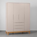 Ver mais imagens de Kit Quarto Infantil com Pés Square Mel - Cômoda Elfe 4 Gavetas + Guarda-Roupa Elfe + Berço Mini Cama