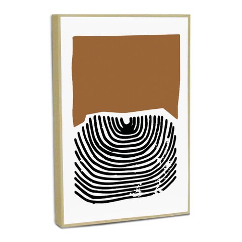 Quadro Decorativo Minimalista Linhas Pretas com Moldura Filete