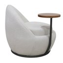 Ver mais imagens de Poltrona Orgânica Kaira com Mesa Lateral Direita Base Fixa Preto Bouclé Creep Off White - Nexta Casa