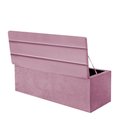 Ver imagem 2 de Calçadeira Baú Recamier Estofada Cama King 190cm Argentina Corino Rosa Bebe- Mabe Magazine
