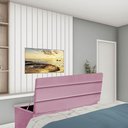 Ver imagem 1 de Calçadeira Baú Recamier Estofada Cama King 190cm Argentina Corino Rosa Bebe- Mabe Magazine