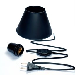 Rabicho para Abajur com Interruptor, Soquete e Cúpula Diy - 1M - Cor Preta - 1