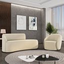 Ver imagem 2 de Sofá 4 Lugares Orgânico 220cm Morgan e Poltrona Lua Suede Bege D03 - D’Rossi