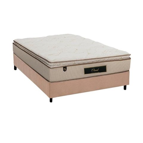 Cama Box Casal: Colchão Molas Ensacadas Luckspuma Masterpocket Cloud One Side + Base Clean(138x188)