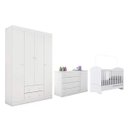 Ver imagem 1 de Jogo de Quarto Maria Roupeiro + Cômoda MDP + Berço Mini Cama