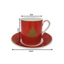 Ver imagem 4 de Jogo 6 Xícaras Com Pires Porcelana Fina Decorado Natal Prime