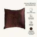 Ver imagem 4 de Capa de Almofada Decorativa Marrom Bordada/Miçangas 40x40 cm