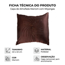 Ver imagem 7 de Capa de Almofada Decorativa Marrom Bordada/Miçangas 40x40 cm