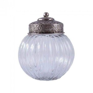 Pote de Vidro com Tampa em Metal 12cmx11cm Vênus Victrix