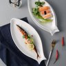 Kit 4 Travessa Porcelana Peixe Salmão Sushi - 6