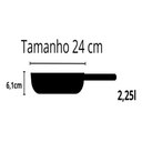 Ver imagem 5 de Frigideira Funda Alumínio Fundido Nº 24 Tampa de Vidro Chocolate Cava