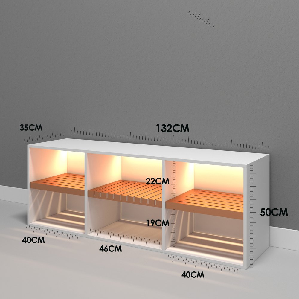 Rack para Tv até 55 Polegadas 3 Nichos Industrial sem Led Incluso - 4