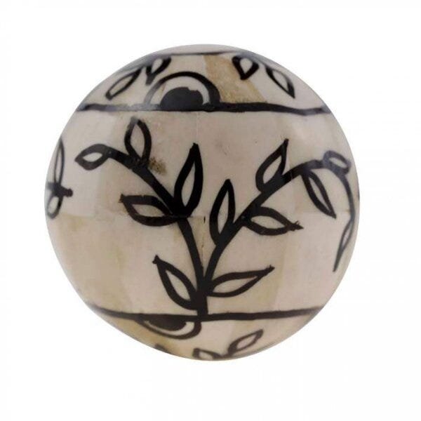 Bola Decorativa em Osso Pintada 10cm Vênus Victrix - 1