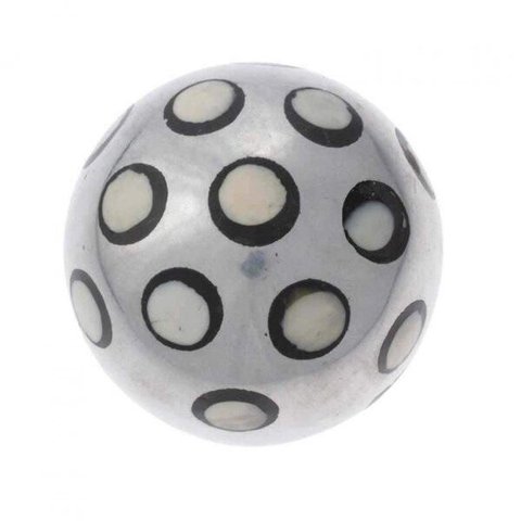 Bola Decorativa em Metal, Osso e Resina 11cm Vênus Victrix