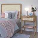 Ver imagem 6 de Cabeceira Solteiro 90cm e 1 Mesa Lateral 1 Gaveta Madeira Moss A03 Hanover Roble