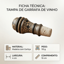 Ver imagem 4 de Tampa/Fechador para Garrafa de Madeira e Cortiça 10CMX4CM Vênus Victrix