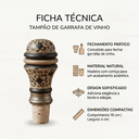 Ver imagem 5 de Tampa/Fechador para Garrafa de Madeira e Cortiça 10CMX4CM Vênus Victrix