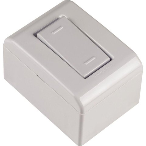 Caixa de Sobrepor com 1 Interruptor Paralelo 10 a 250 V Tramontina Lizflex Branca Tramontina