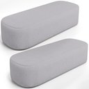 Ver imagem 1 de Kit 02 Puffs Decorativos Orgânicos para Living Quarto 160cm Doha W01 Linho Cinza - Lyam Decor
